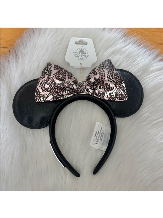 Loungefly Accessories - Disney Loungefly Pink Snake Print Minnie Mouse Ears